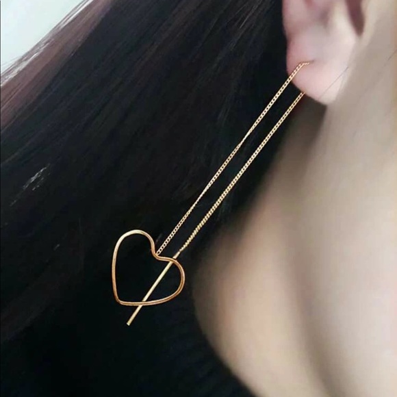 Jewelry - Open Heart Threader Earrings